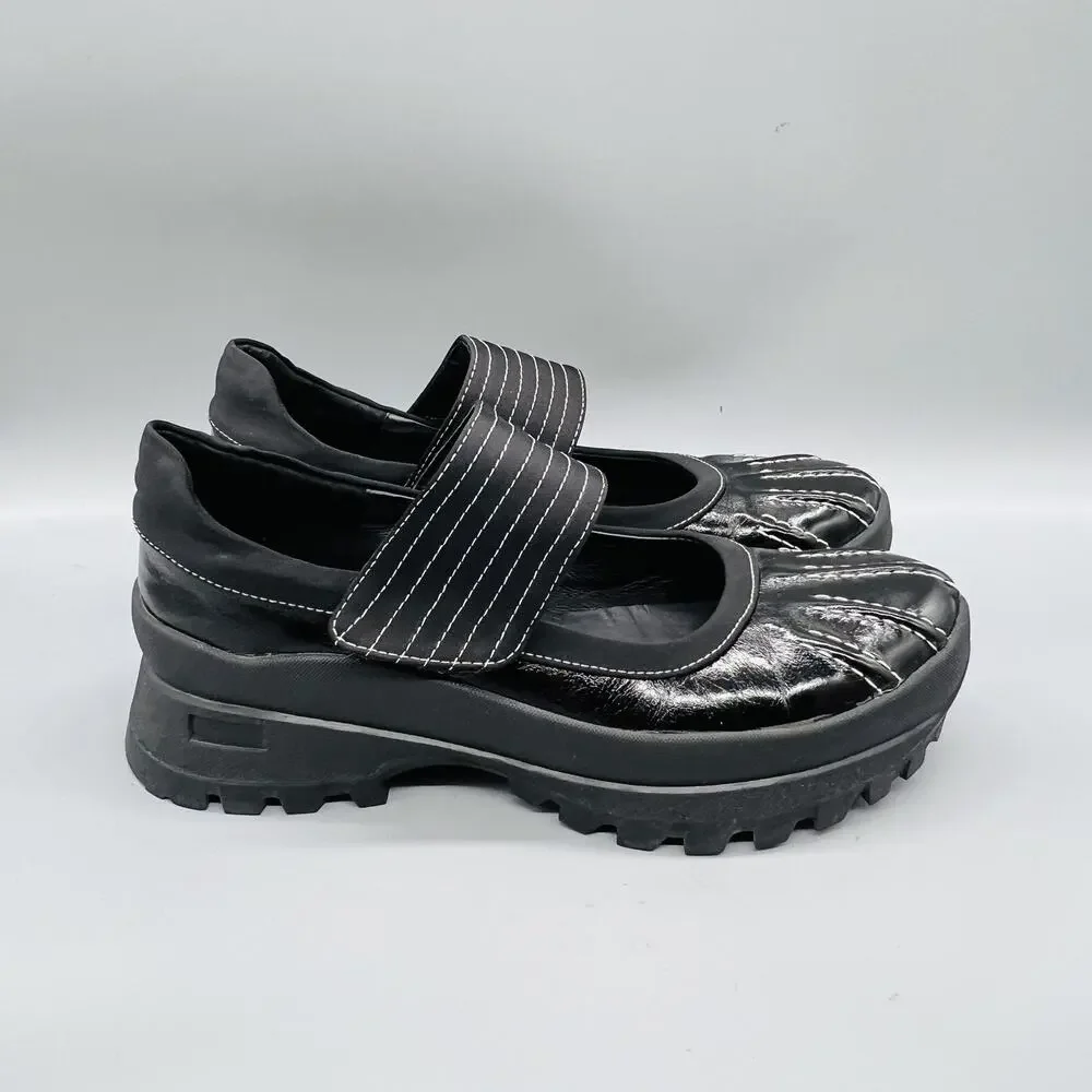 MUTMA Shoes Womens 8.5 Black Gura Platform Mary Jane Lug Sole Anthropologie